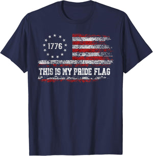 This Is My Pride Flag USA American 4th of July Independence T-Shirt - T-Shirt | Navy