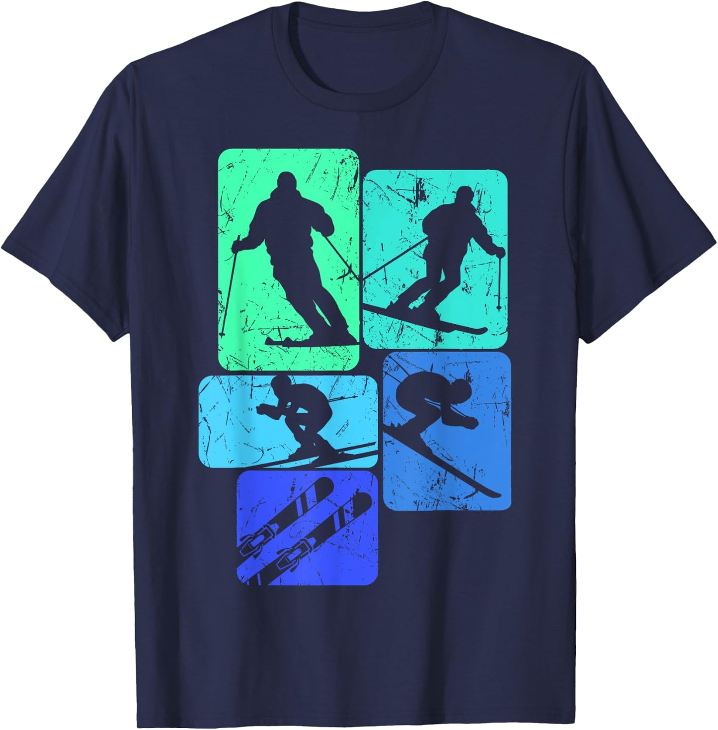 Skiing, skiing T-Shirt - T-Shirt | Navy