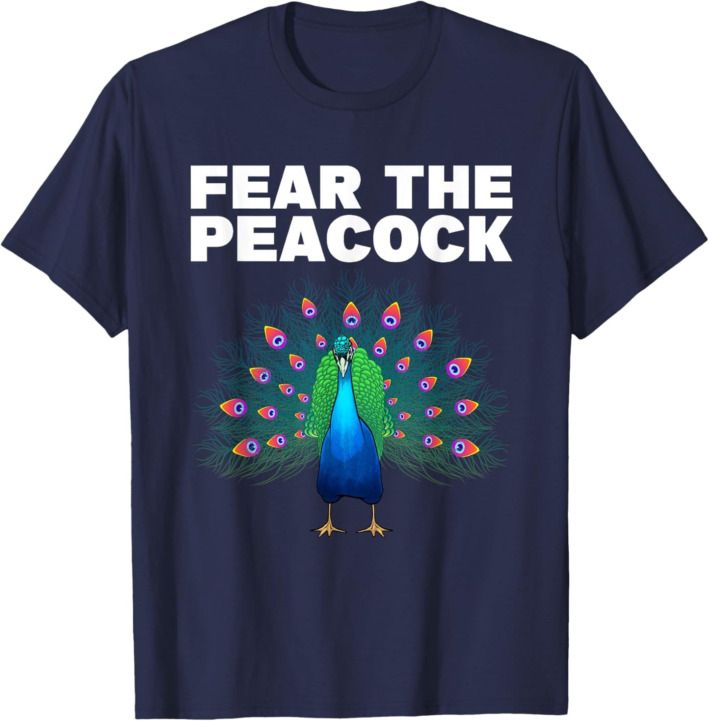 Funny Peacock Art Women Kids Peafowl Peacock Lover T-Shirt - T-Shirt | Navy