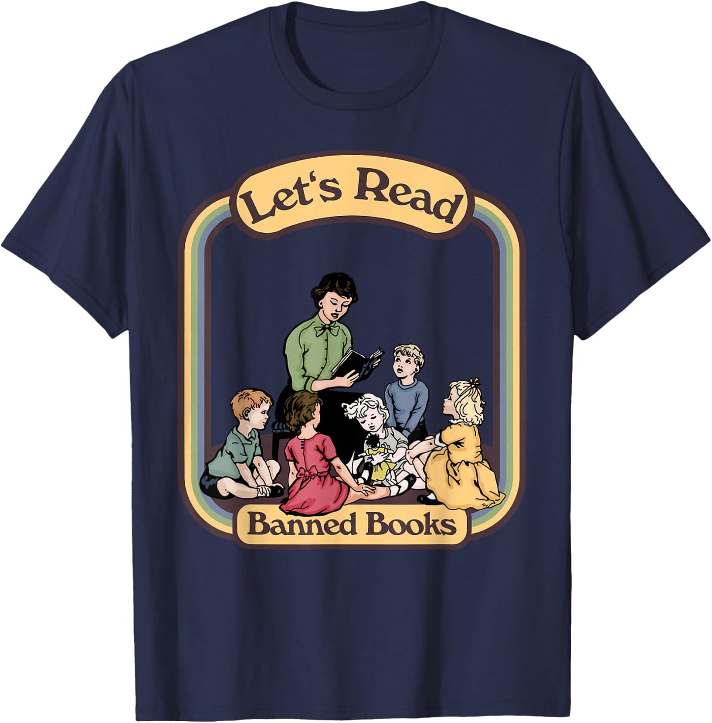 Let's Read Banned Books T-Shirt - T-Shirt | Navy