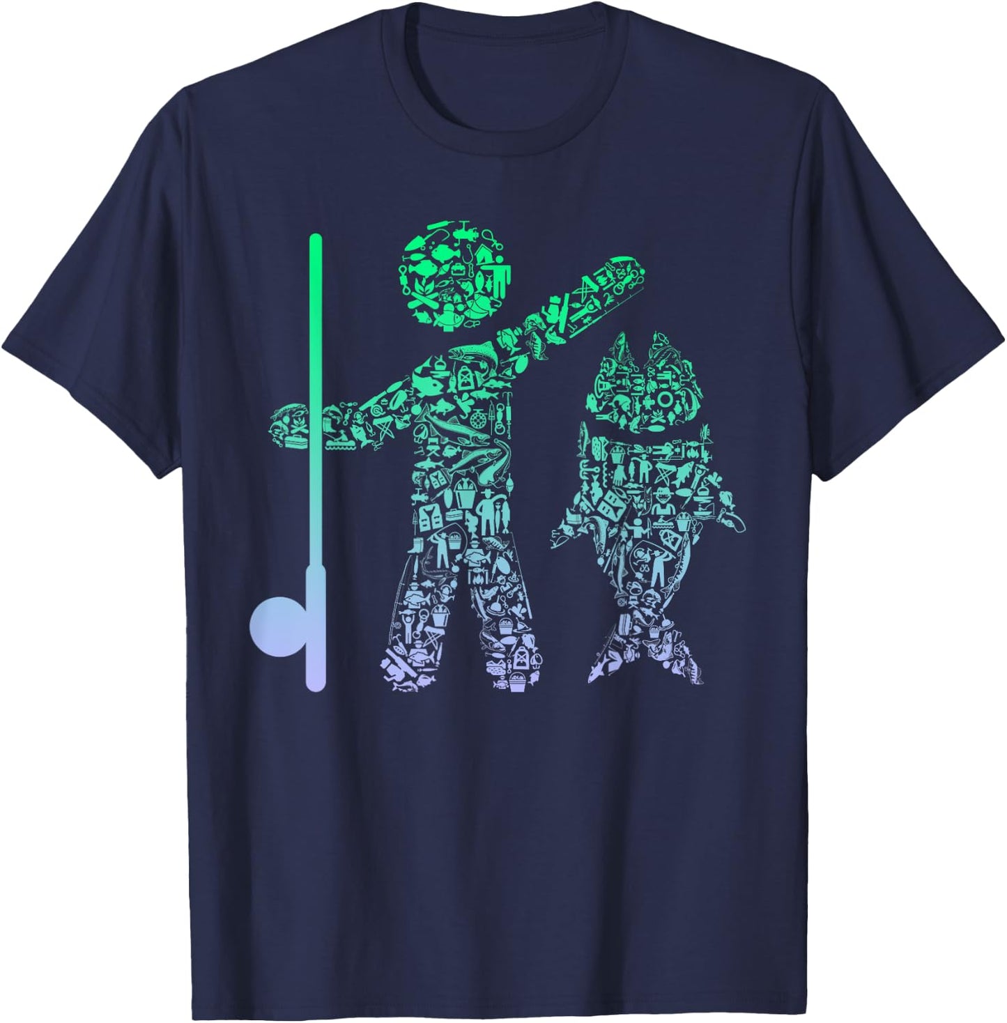 Fishing Icon for Fisherman | Boys Fishing T-Shirt - T-Shirt | Navy