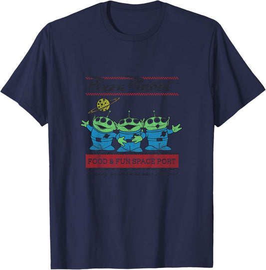 Kids Disney Pixar Toy Story Pizza Planet Aliens Vintage Youth T-Shirt - T-Shirt | Navy