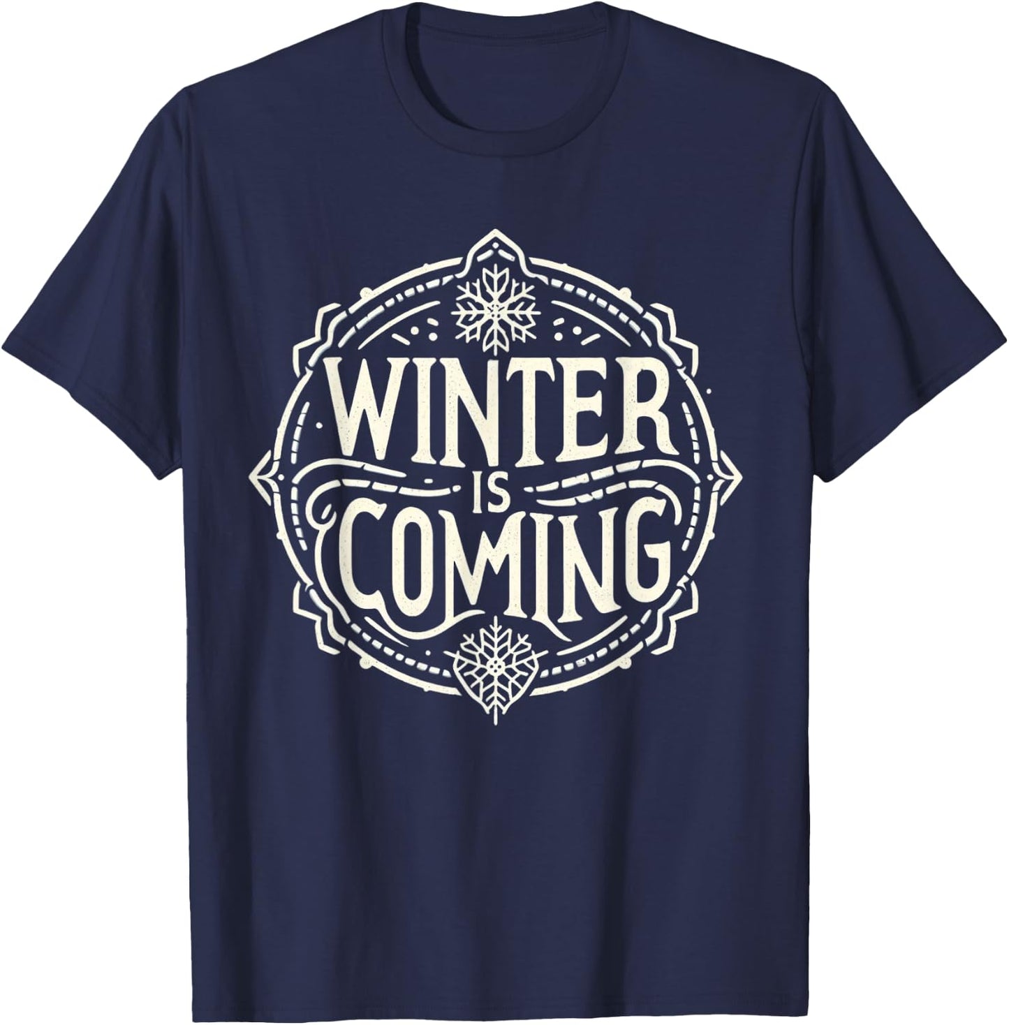 Dreamz Unlimited Men's Winter Snowflake Design , Black, Small T-Shirt - T-Shirt | Navy
