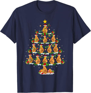 Holiday Xmas Lighting Santa Fried Chicken Christmas Tree T-Shirt - T-Shirt | Navy
