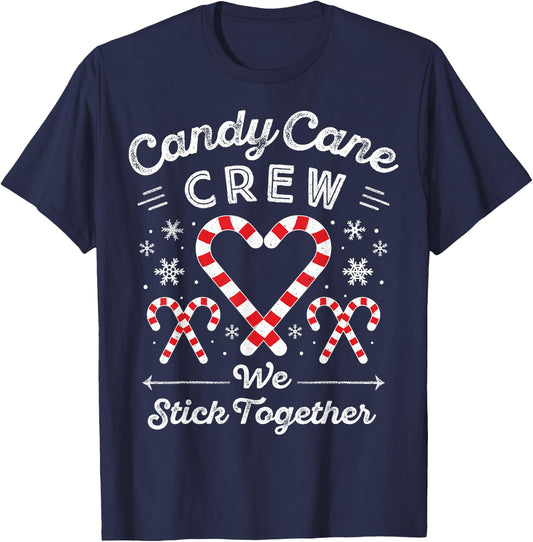 Christmas Candy Cane Heart Holiday Family Matching Pajama PJ T-Shirt - T-Shirt | Navy