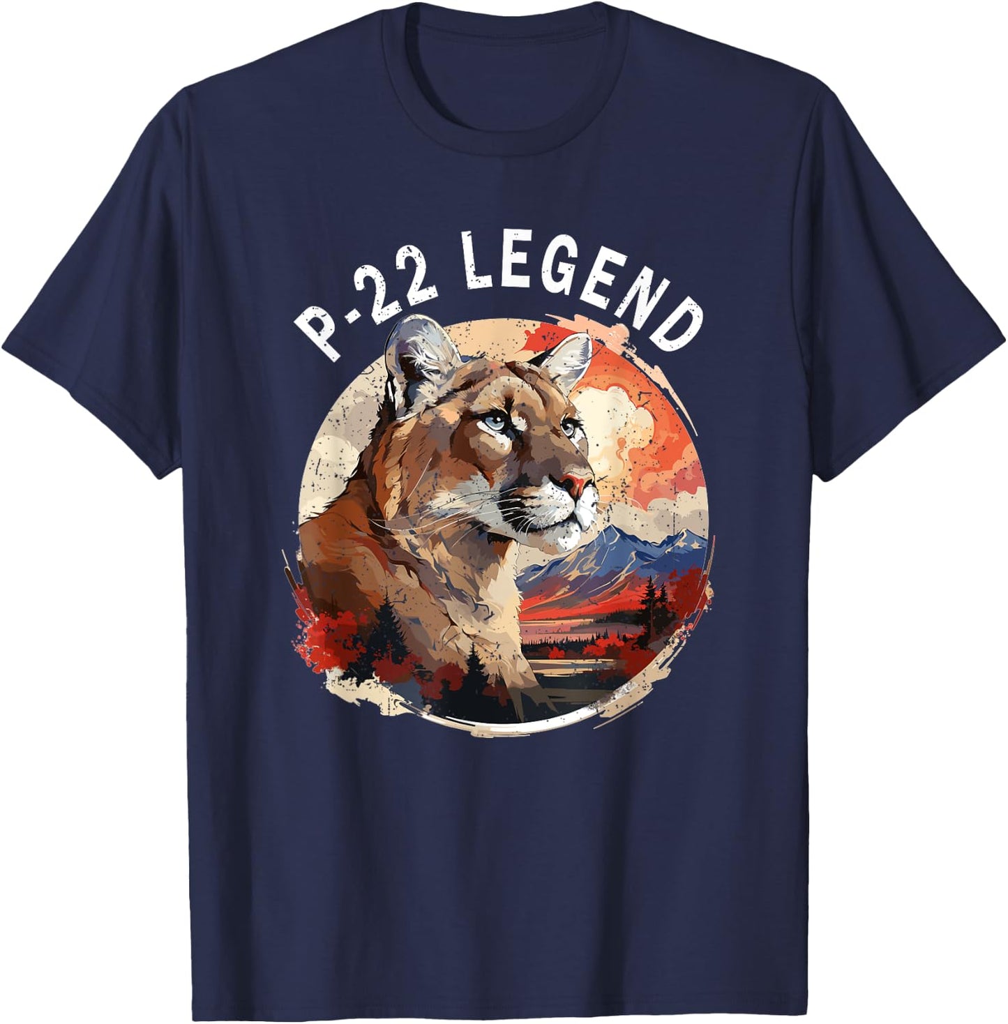 Mountain Lion P22 Legend California Wildlife Never Forget T-Shirt - T-Shirt | Navy