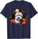Pumpkin Bobtail costume on Old English Sheepdog Halloween T-Shirt - T-Shirt | Navy