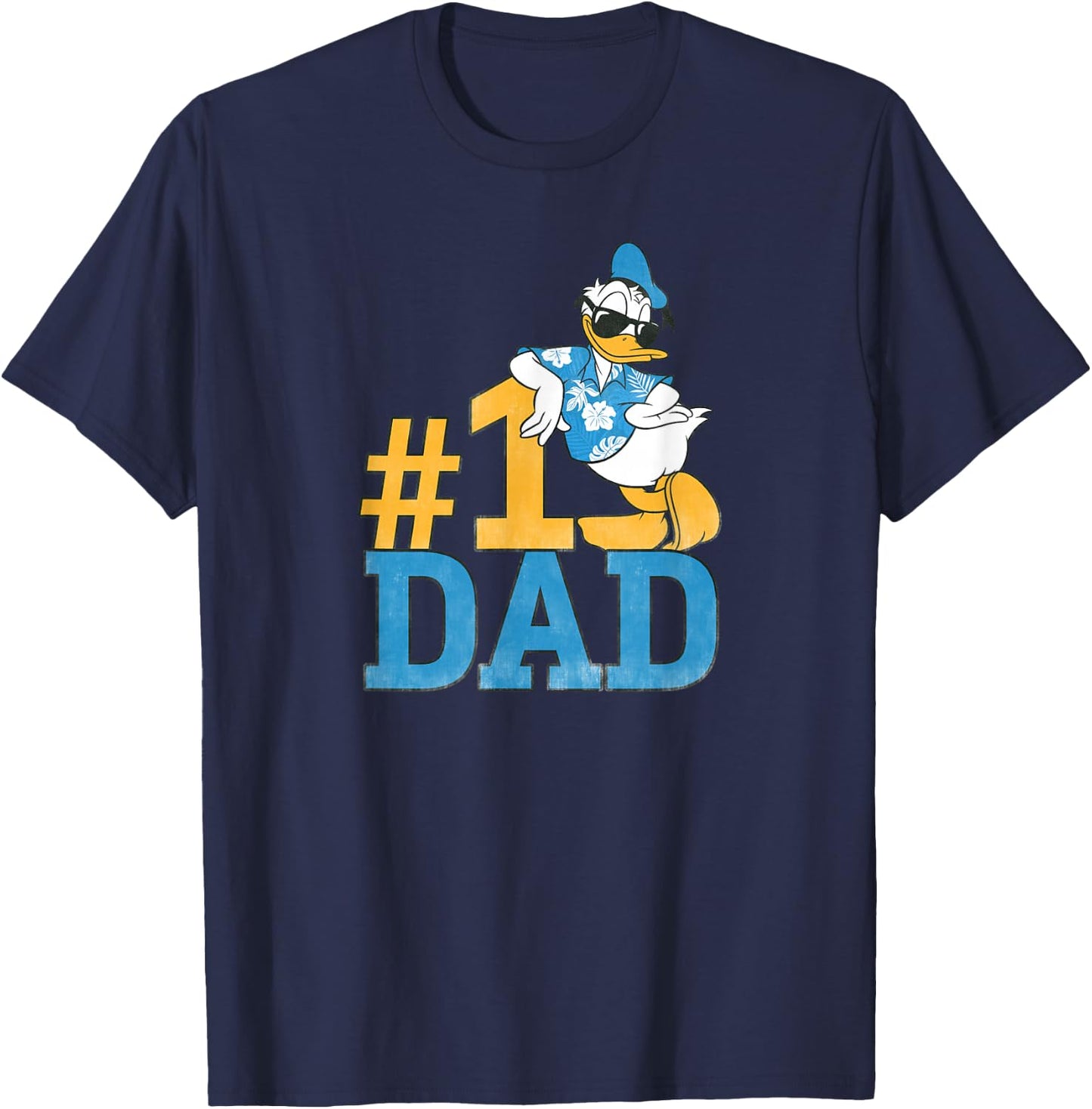 Disney Donald Duck Number One Dad Sunglasses Father's Day T-Shirt - T-Shirt | Navy