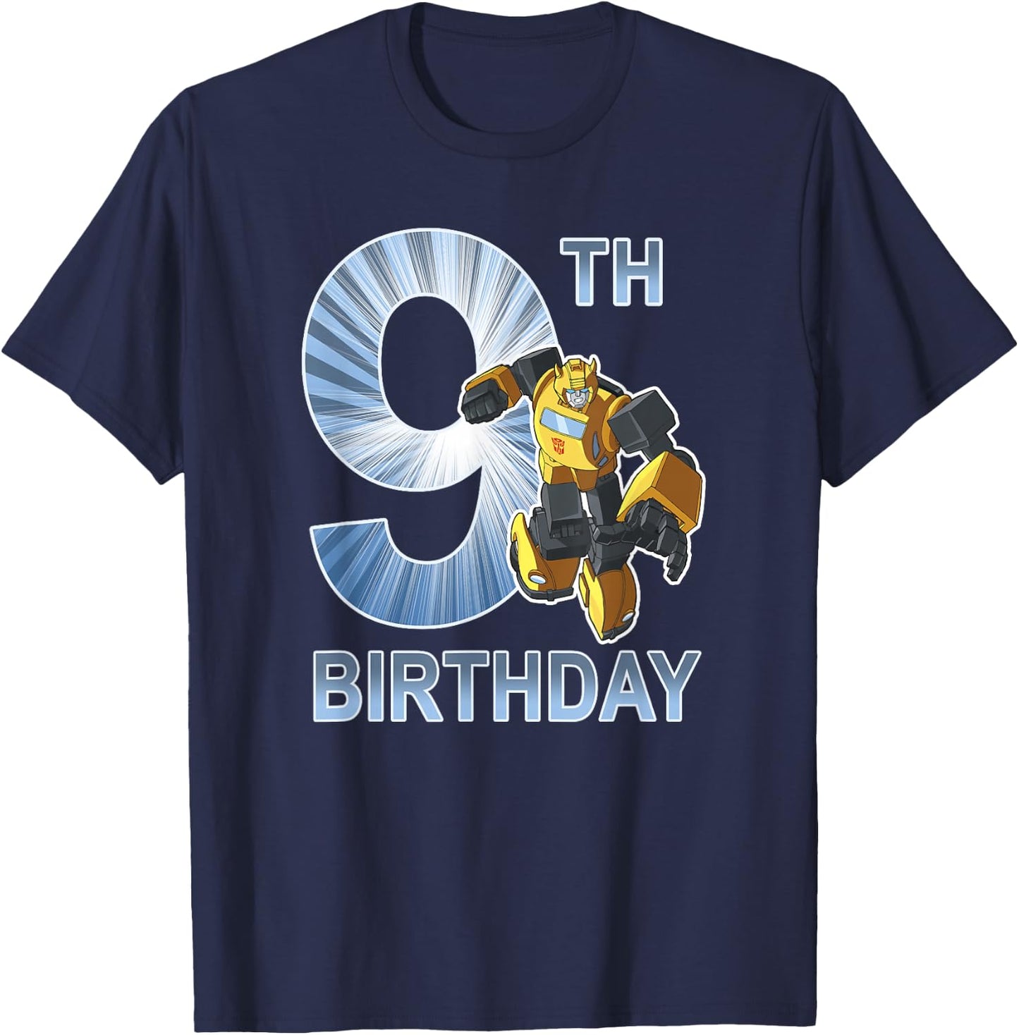 Transformers Bumblebee 9th Birthday Light Fill Poster T-Shirt - T-Shirt | Navy