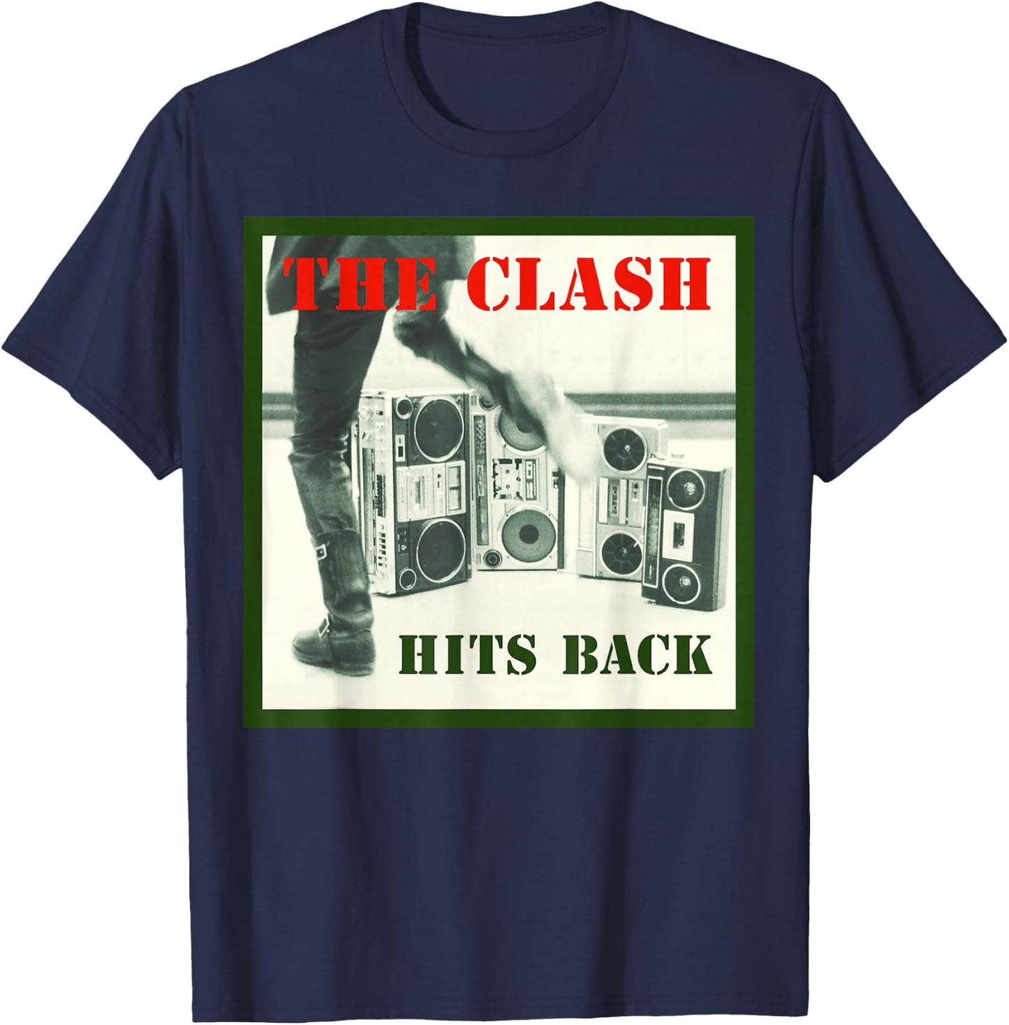 The Clash - Album Cover Hits Back T-Shirt - T-Shirt | Navy