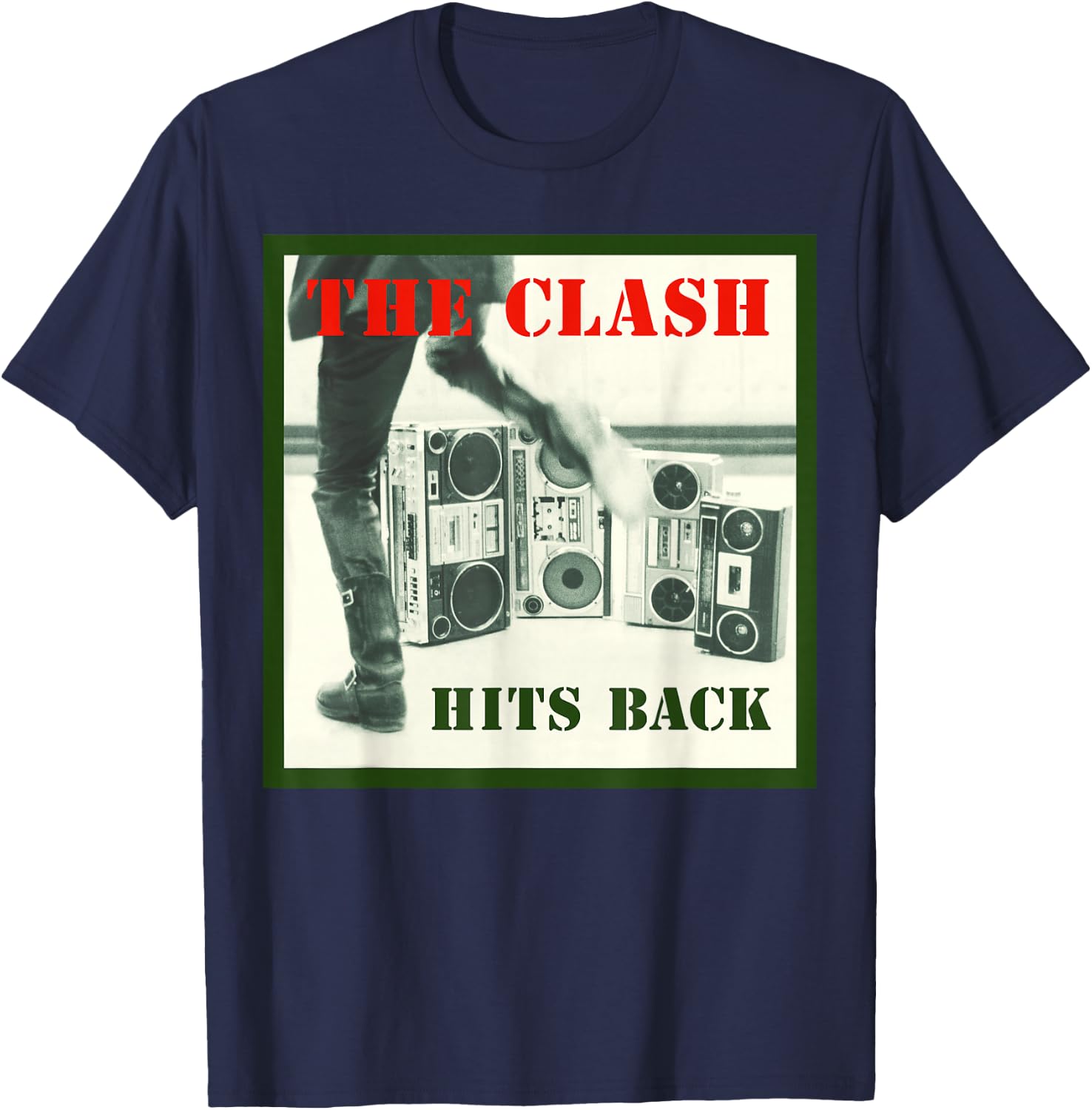 The Clash - Album Cover Hits Back T-Shirt - T-Shirt | Navy