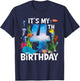 Kids 4 Year Old Ocean Life Whale Dolphin Shark 4th Birthday T-Shirt - T-Shirt | Navy