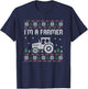 Im A Farmer Christmas Tractor Ugly X-Mas Pajama Farming T-Shirt - T-Shirt | Navy