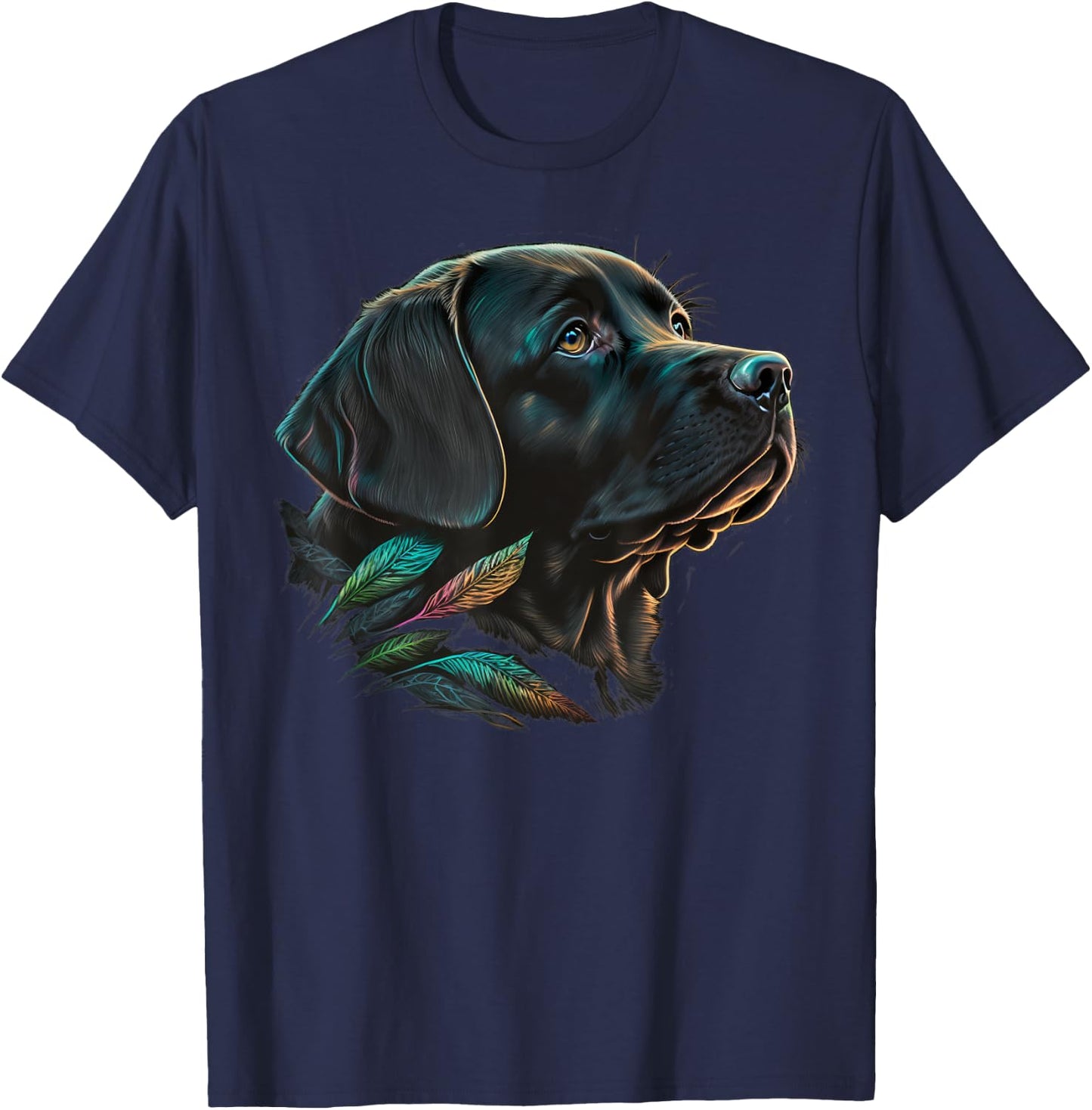 Cute black Labrador Dog on black Labrador Retriever Lover Men Women Kids T-Shirt - T-Shirt | Navy