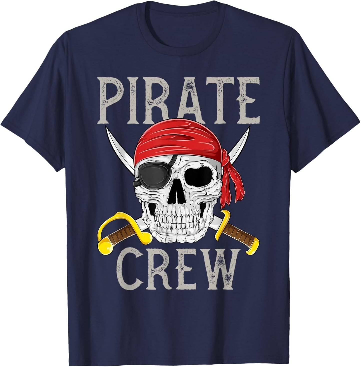 Pirate Crew Jolly Roger Flag Skull Family Matching Pirates T-Shirt - T-Shirt | Navy