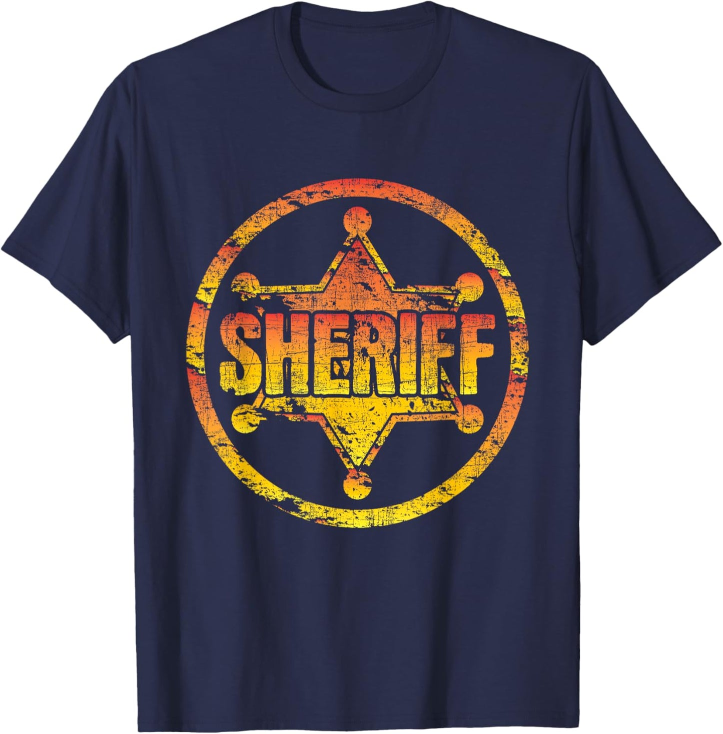 Sheriff - Star Badge Bandit Policeman Policewoman T-Shirt - T-Shirt | Navy
