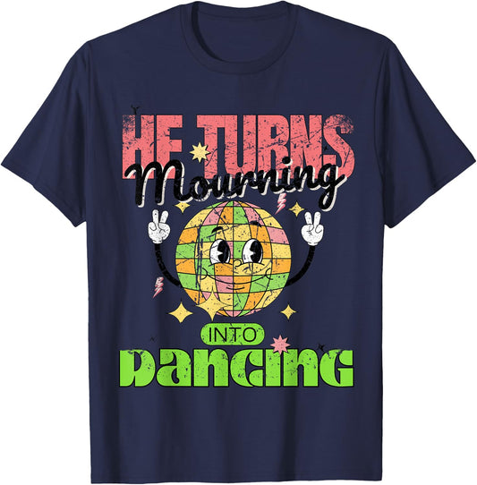 Psalm 30:11 He Turns Mourning To Dancing Christian Retro 70s T-Shirt - T-Shirt | Navy