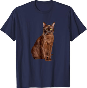 Burmese Cat Shirt Beautiful Burmese Cat Breed Men Women Girls Kids T-Shirt - T-Shirt | Navy