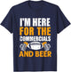 I'm Just Here For The Commercials And Beer Funny Football T-Shirt - T-Shirt | Navy