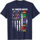 No One Fight Alone American Flag World Cancer Day Men Women T-Shirt - T-Shirt | Navy