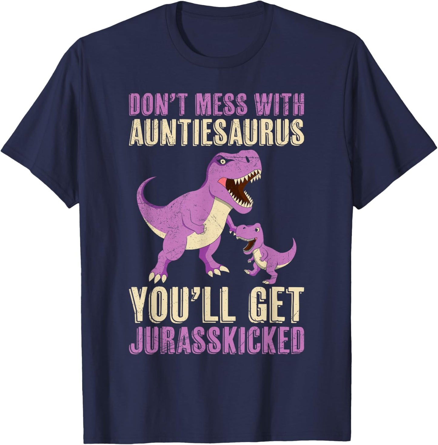 Tantesaurus Mother's Day Aunt Auntiesaurus Rex Dino T-Shirt - T-Shirt | Navy