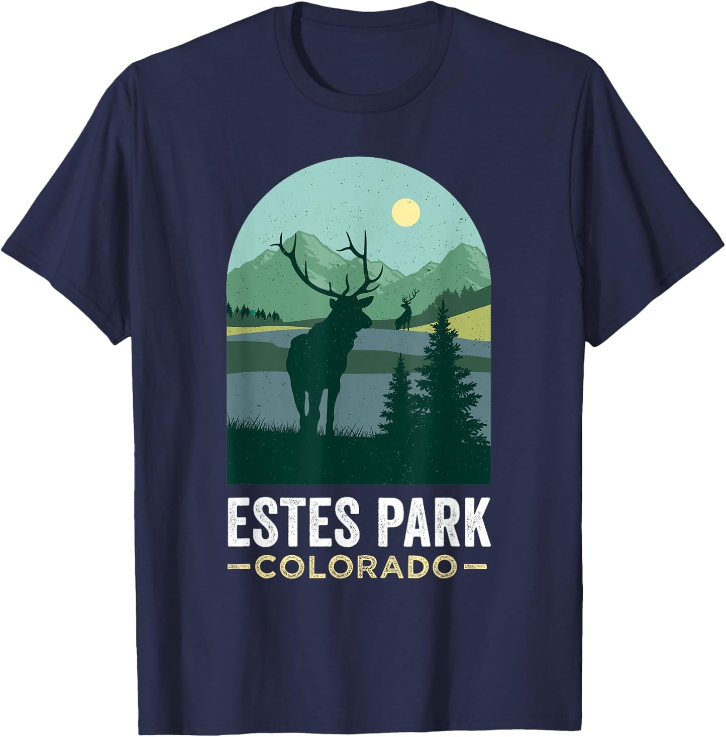 Estes Park Elks Retro Vintage Estes Park Colorado T-Shirt - T-Shirt | Navy