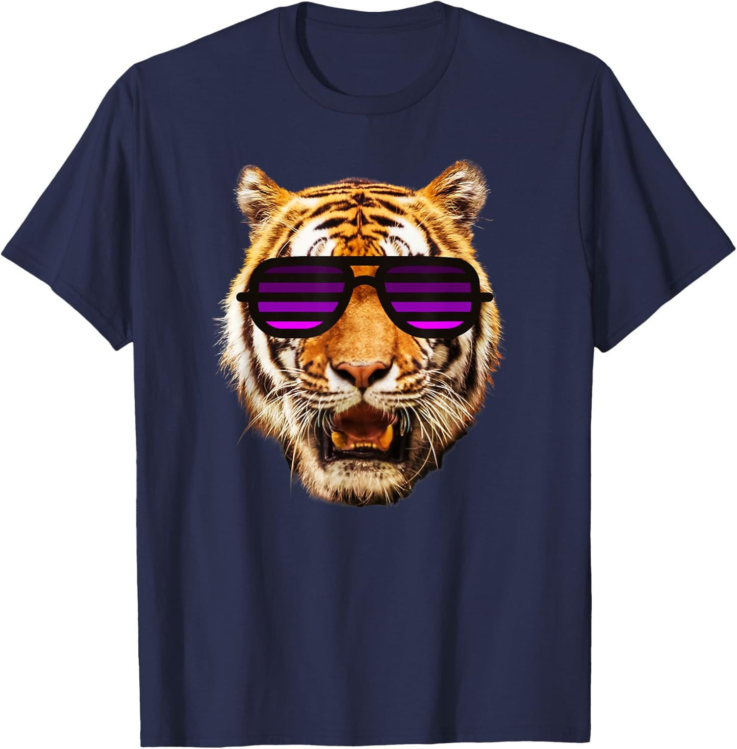 Kids Tiger Striped purple Sunglasses Toddler, Boy, Girl T-Shirt - T-Shirt | Navy