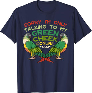 Green Cheek Conure Funny Animals Cute Birds T-Shirt - T-Shirt | Navy
