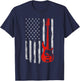 Bassist - USA American Flag Bass Guitar Player Musician T-Shirt - T-Shirt | Navy
