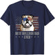 Bulldog Best Dog Dad Ever Retro USA American Flag T-Shirt - T-Shirt | Navy