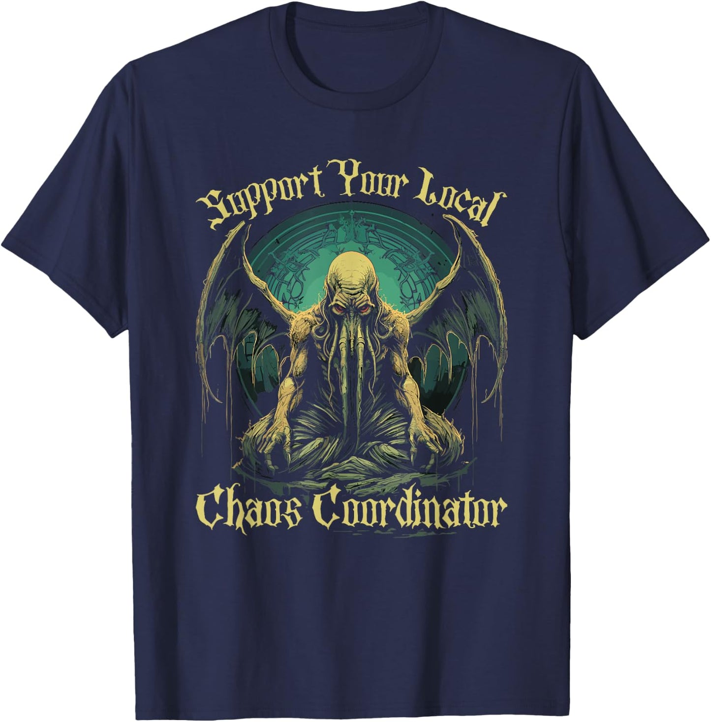 Cthulhu Chaos Coordinator, Cosmic Horror Cthulhu T-Shirt - T-Shirt | Navy