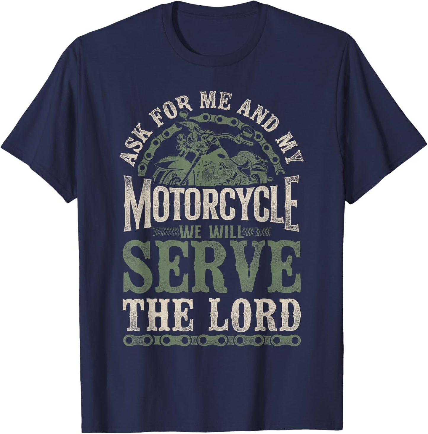 Classic Motorcycle Biker Jesus Faith Christian Biker As For T-Shirt - T-Shirt | Navy