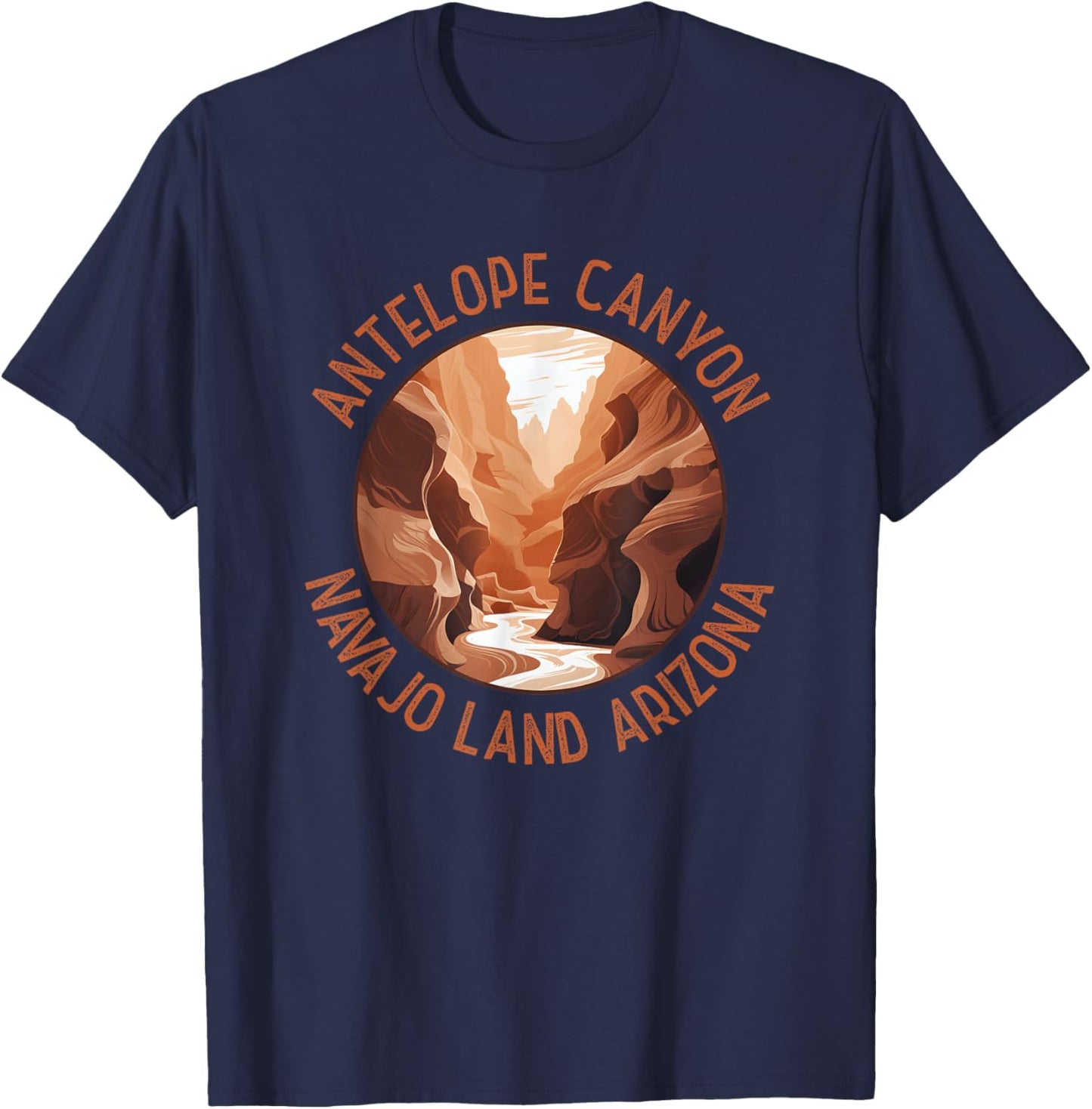 Antelope Canyon Arizona Distressed Circle Vintage T-Shirt - T-Shirt | Navy