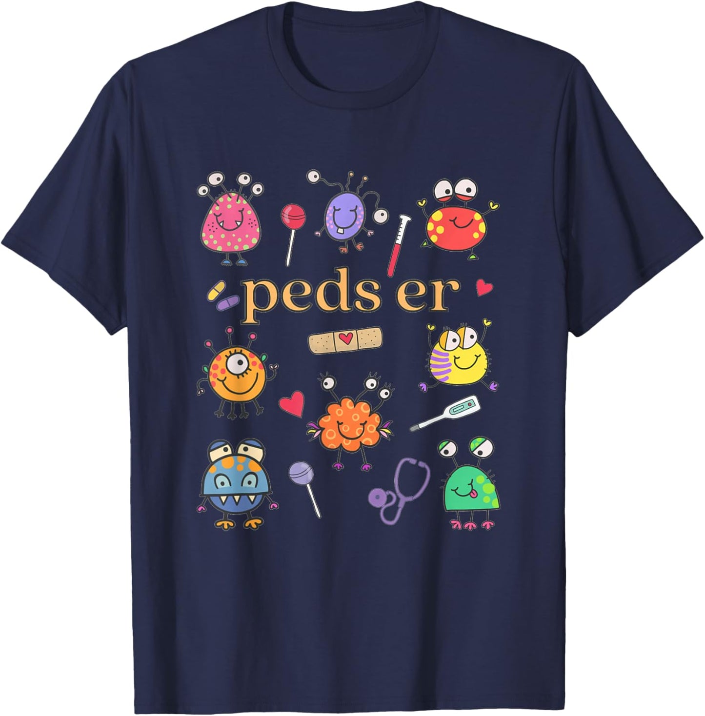 Pediatric ER Nurse Pediatric Emergency Peds Er PEDS Crew T-Shirt - T-Shirt | Navy