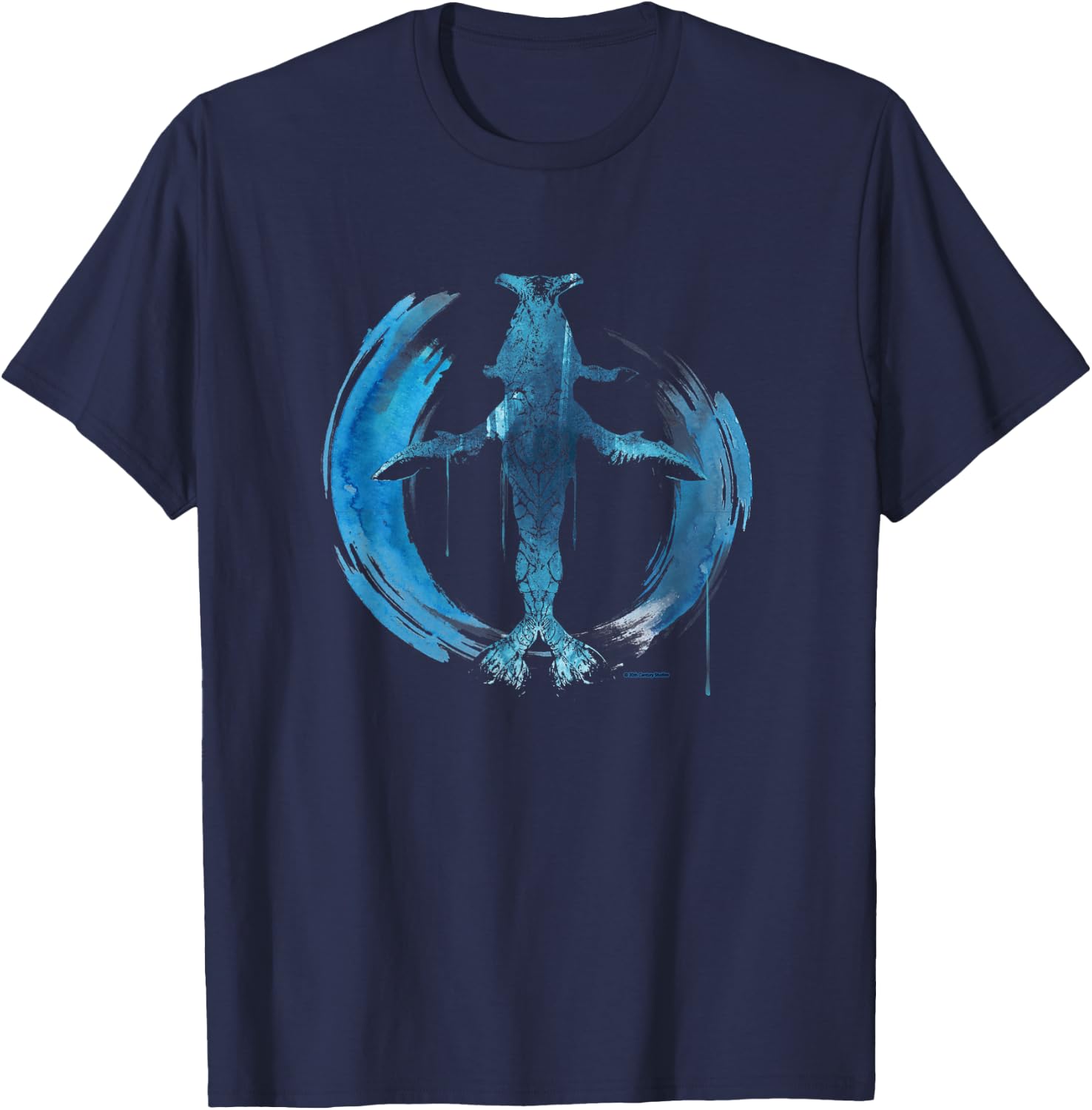Avatar: The Way of Water Tulkun Tribal Art Circle T-Shirt - T-Shirt | Navy