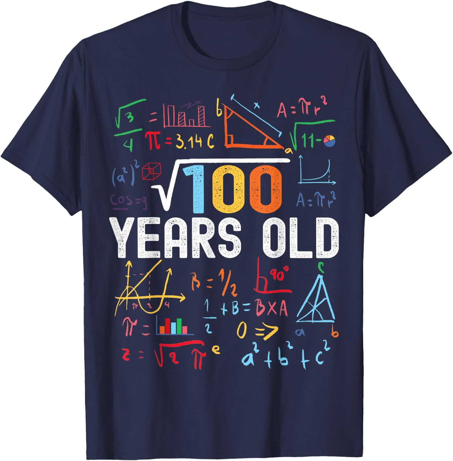 Square Root of 100 10th Birthday 10 Years Old Birthday T-Shirt - T-Shirt | Navy