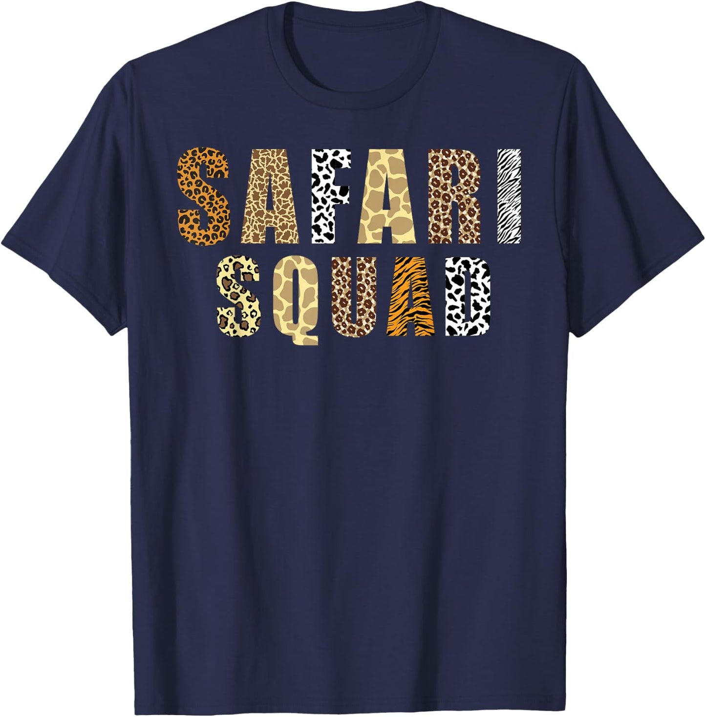 Safari Art Women Zoologist African Print Zoo Safari T-Shirt - T-Shirt | Navy