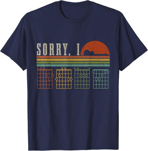 Sorry I-DGAF Funny Hidden Message Guitar Chords Players T-Shirt - T-Shirt | Navy