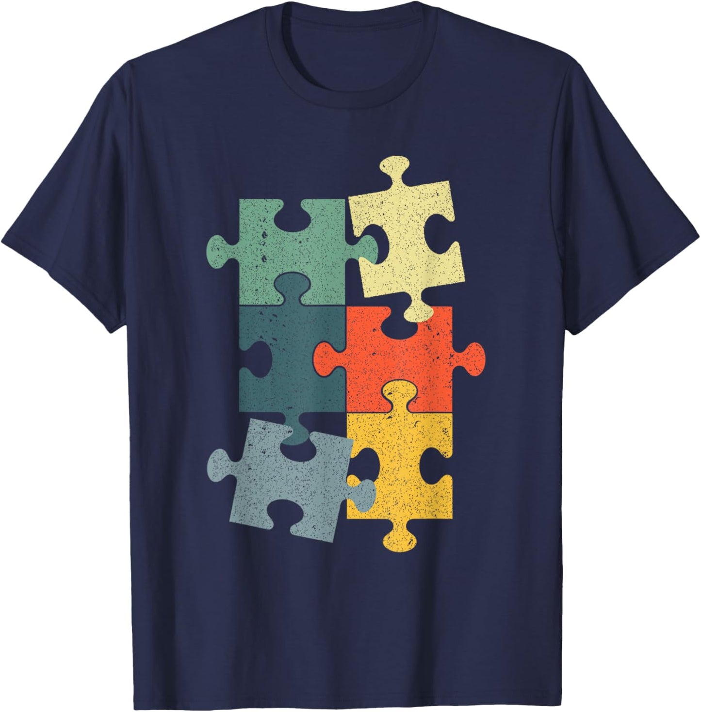 Cute Puzzle Piece Design Women Puzzler Jigsaw Puzzle T-Shirt - T-Shirt | Navy