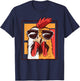 Retro Vintage Chicken Cool Rooster Wearing Sunglasses T-Shirt - T-Shirt | Navy