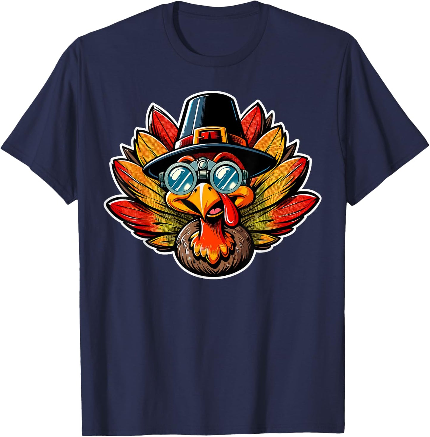 Optometry Thanksgiving Turkey Optometrist Eye Doctor Funny T-Shirt - T-Shirt | Navy