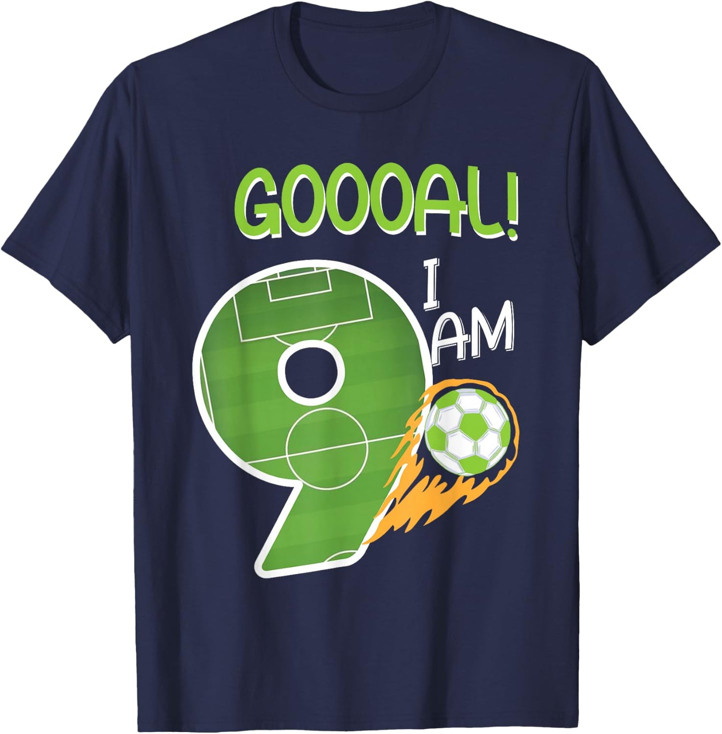 Soccer i'm 9 years old boy birthday T-Shirt - T-Shirt | Navy