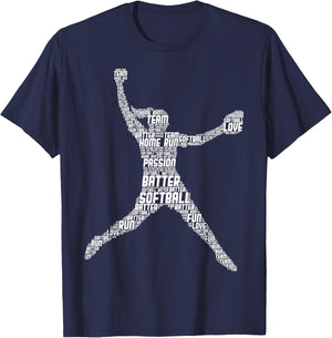 Softball Girls Women Kids T-Shirt - T-Shirt | Navy