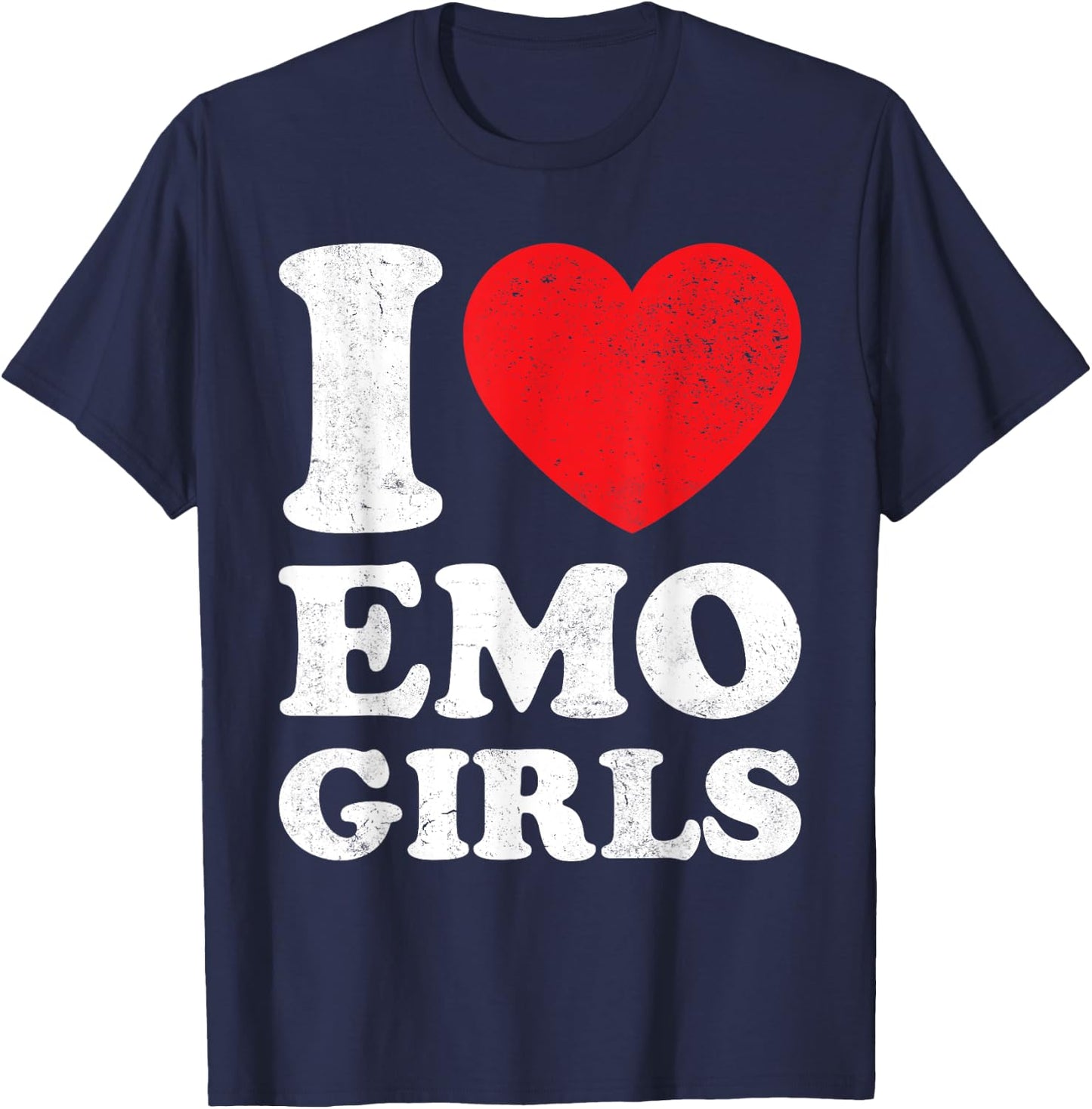 I Love Heart Emo Girls T-Shirt - T-Shirt | Navy