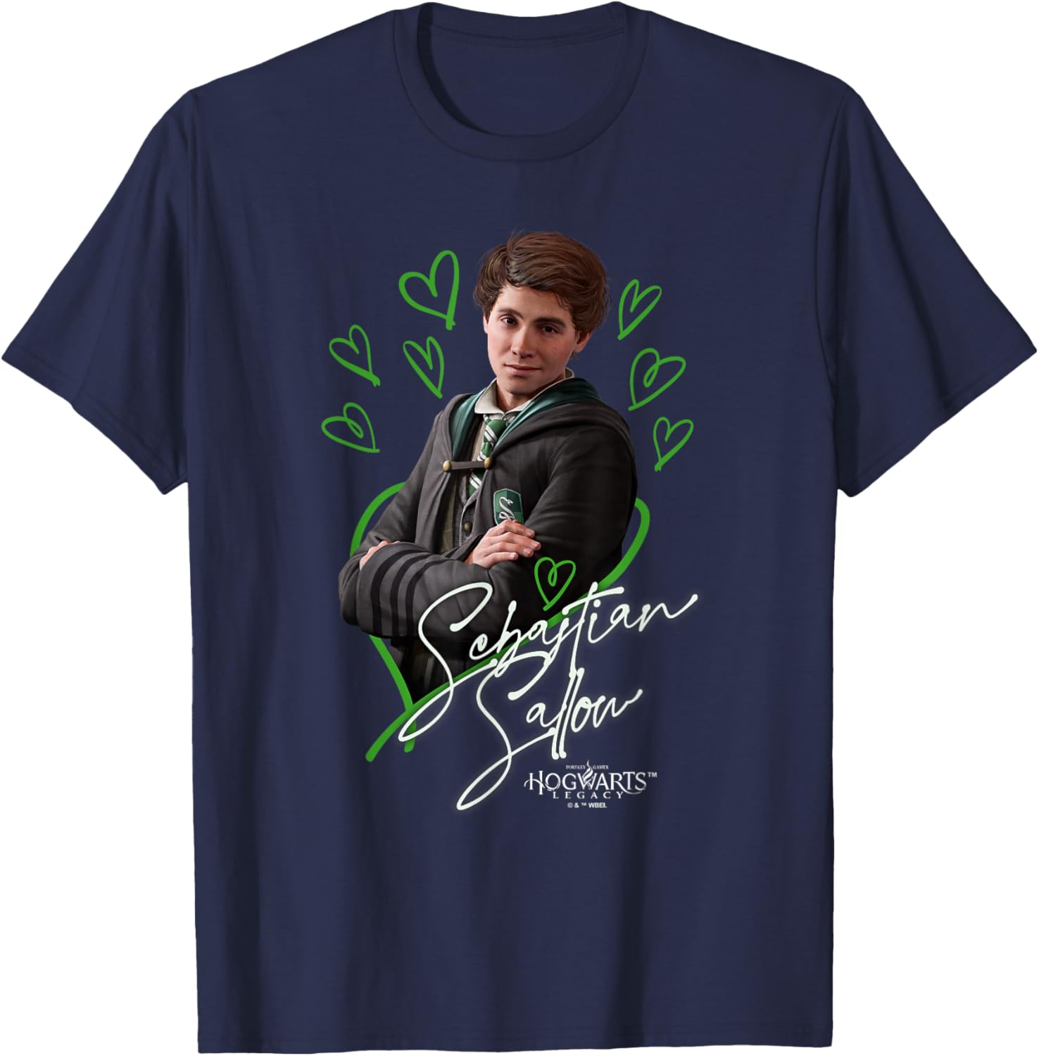 Harry Potter Hogwarts Legacy Sebastian Sallow Signature T-Shirt - T-Shirt | Navy