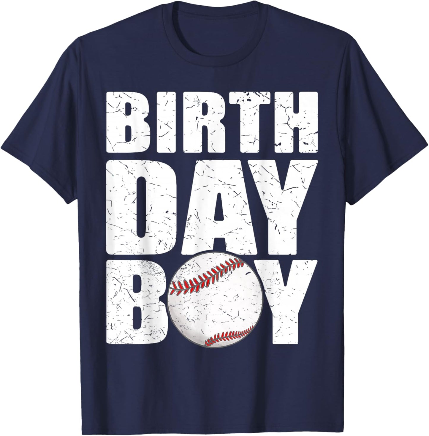 Birthday Boy Baseball Batter Catcher Pitcher Baseball Theme T-Shirt - T-Shirt | Navy