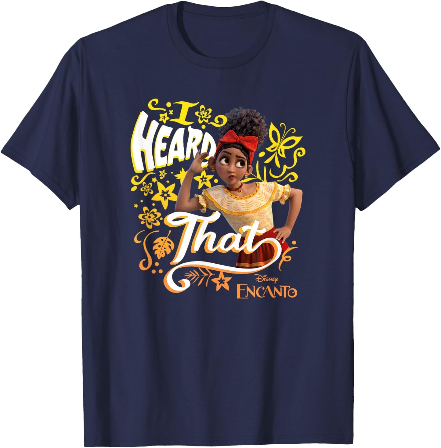 Disney Encanto Dolores I Heard That Portrait Small T-Shirt - T-Shirt | Navy