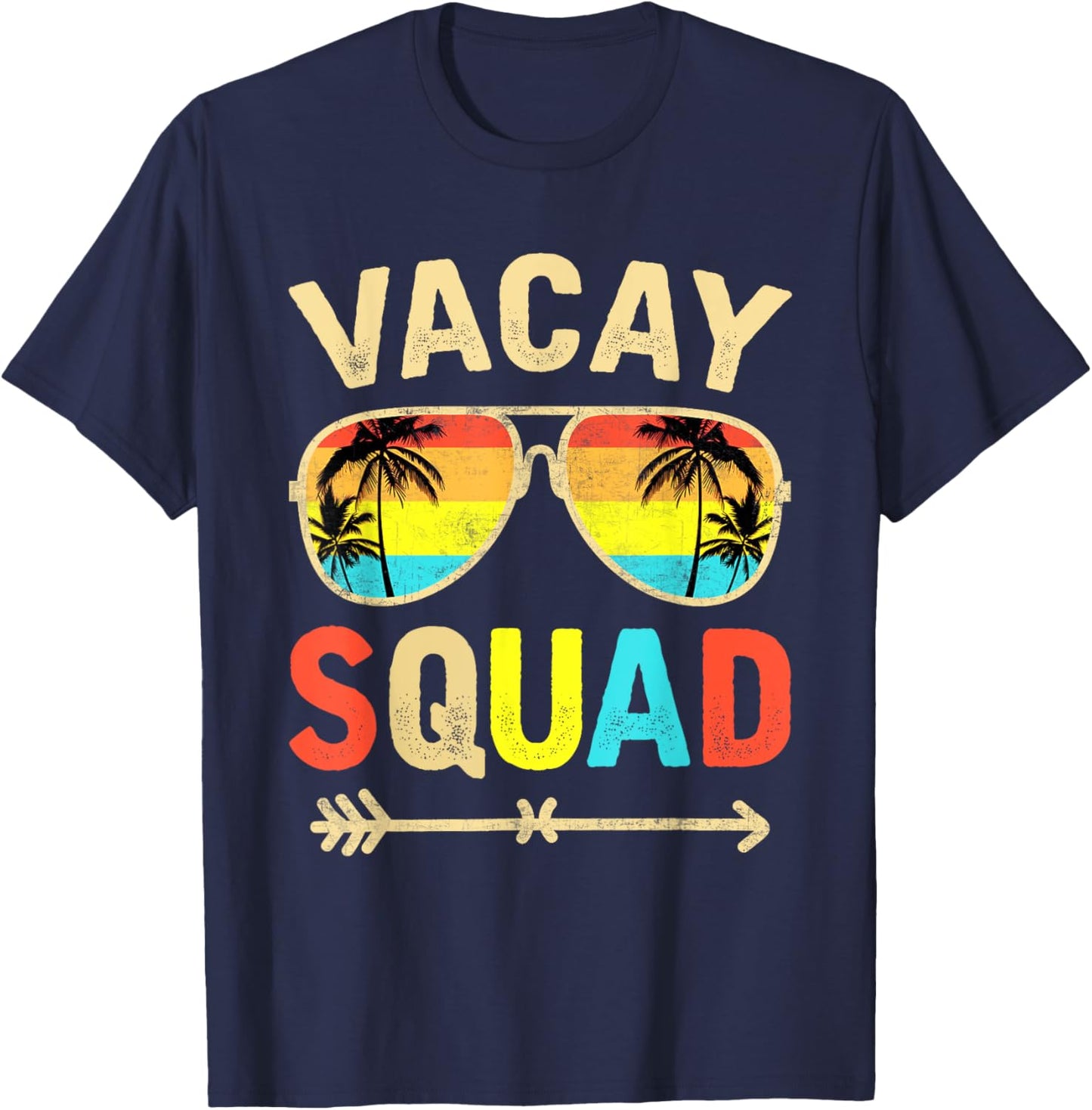 Vacay Squad Funny Beach Summer Vacation Family Matching Trip Women Girls Kids T-Shirt - T-Shirt | Navy