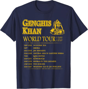 World Tour: Genghis Khan - Historic Mongolian Empire T-Shirt - T-Shirt | Navy