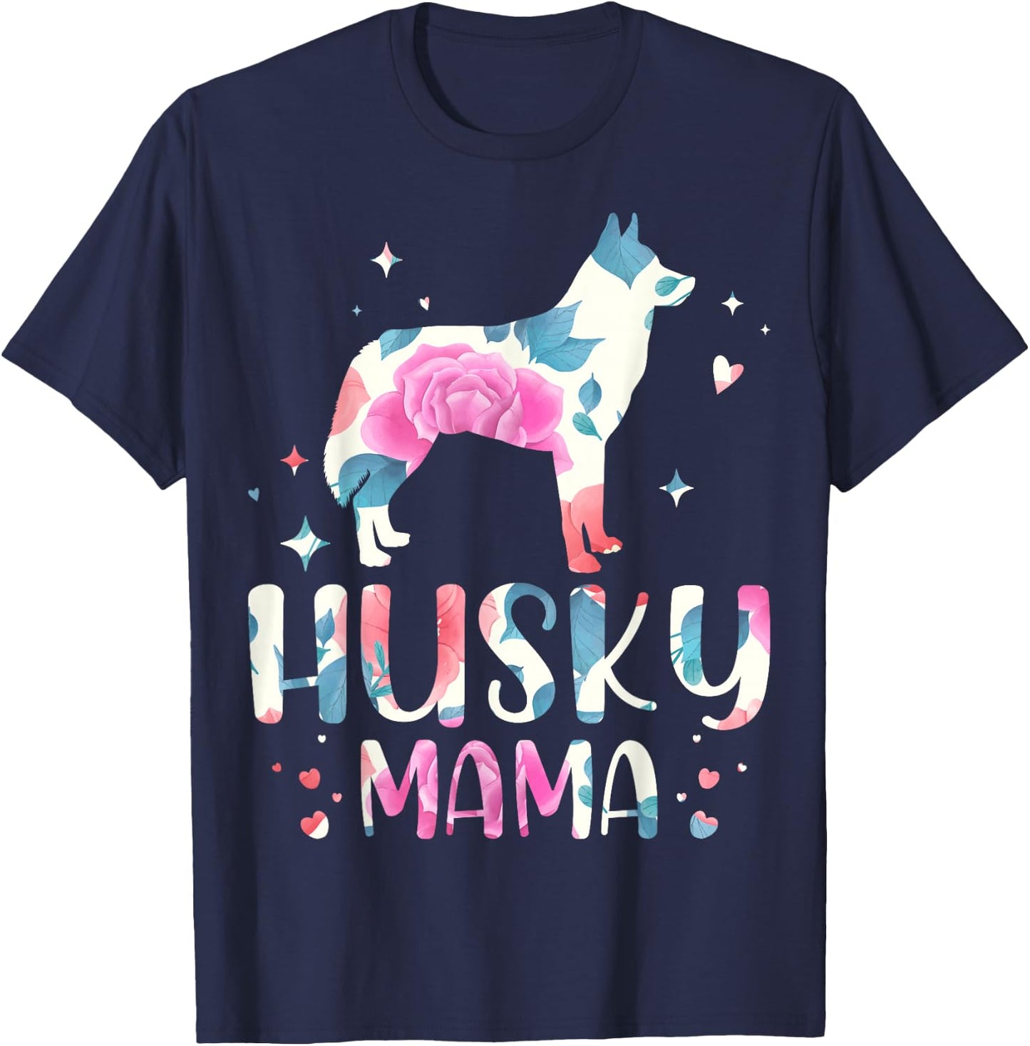 Husky Mama Siberian Husky Dog Lover For Husky Mom Owner T-Shirt - T-Shirt | Navy